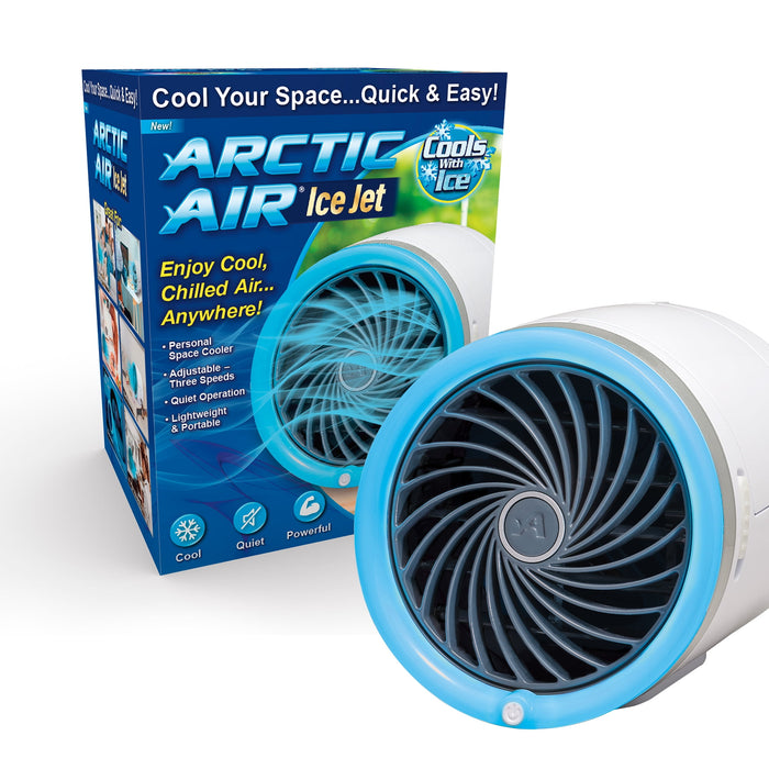 Arctic Air Ice Jet Air Cooler, 3 Speed Portable Cooler with LED, Lightweight & Compact Space Cooler - new