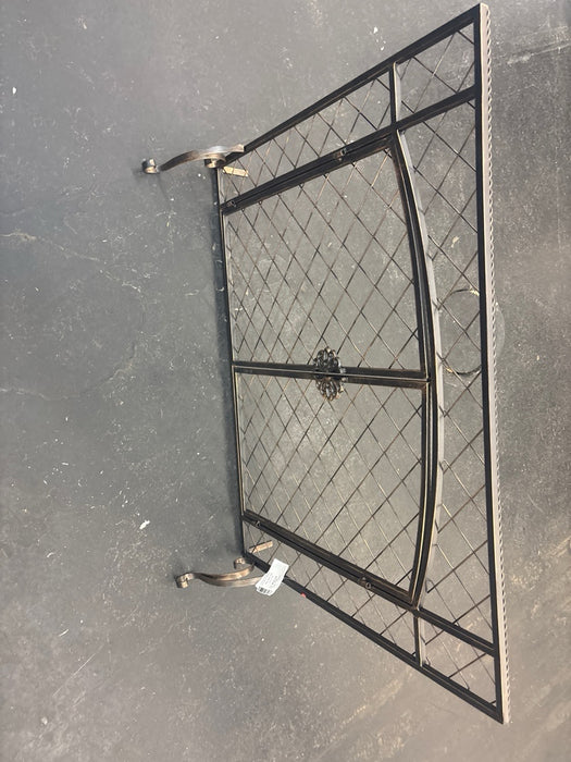 Christopher Knight Home Kristin Iron Fireplace Screen, Black Brushed Gold - new