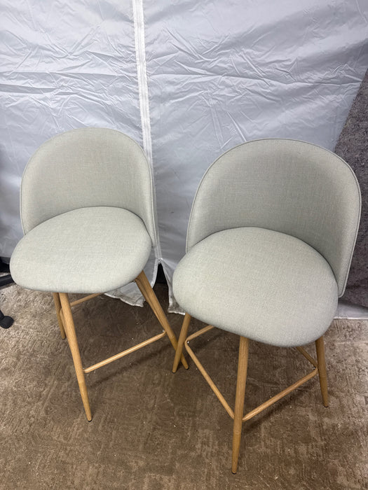 Homy Casa Modern Swivel Counter Stool 2-Piece Set, 26-inch Height Upholstery Barstools Set of 2, Ideal for Kitchen or Counter,Grey - new