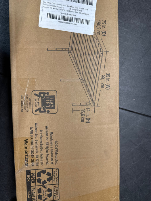 Mainstays Twin 14 Heavy Duty Steel Slat Platform Bed Frame with Storage Space Under Frame, No Box Sp - open_box