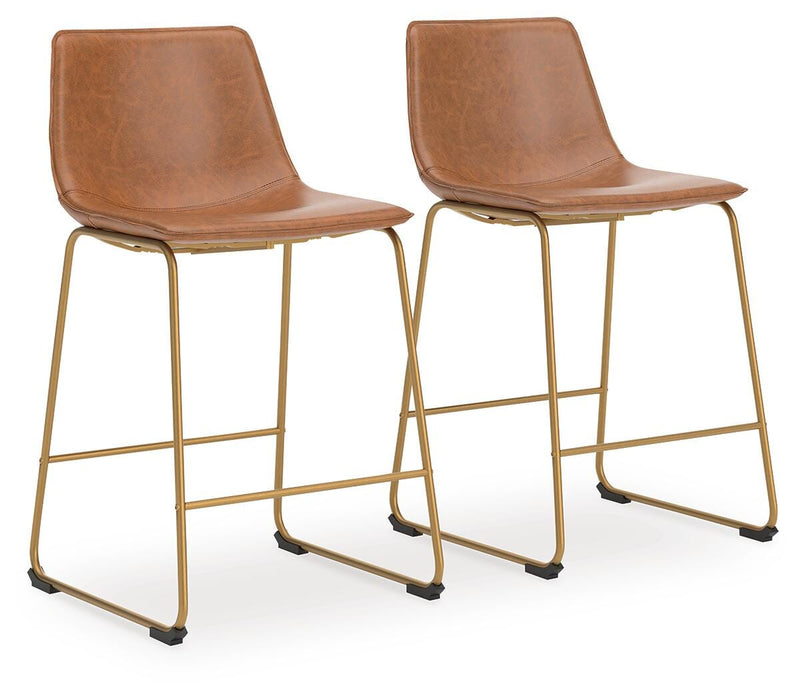 Crandox Brown/Gold Upholstered Barstool (Priced Per Item, Must Order 2, 4, 6, or 8)