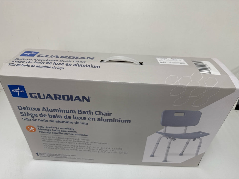 Medline Bath Chair, Bench, Seat, Stool for Disabled, Seniors & Elderly Bathroom Transfer Inside Shower/Tub/Bathtub – 400 Lbs. Capacity, Gray - open_box