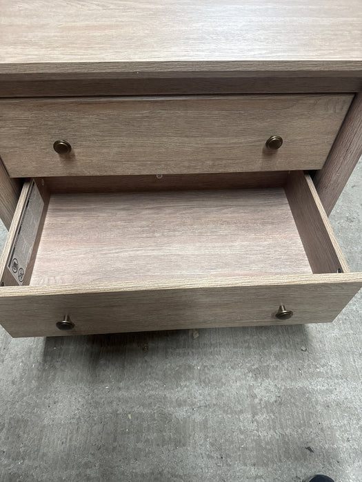 My Texas House Monroe 3 Drawer Nightstand with USB, Brushed Oak Finish - new