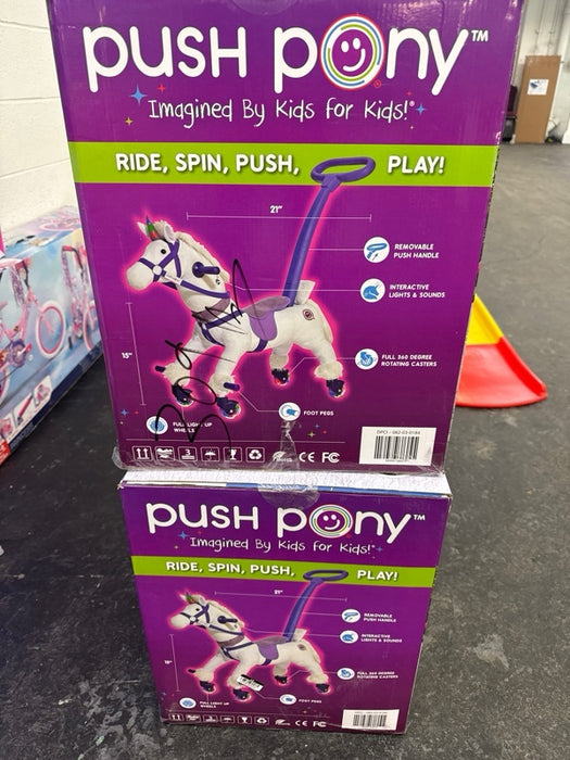 Power Pony Push Riding Toy - Crystal - new