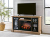 Wittenmyer Natural/Black Wittenmyer 72" TV Stand with Electric Fireplace