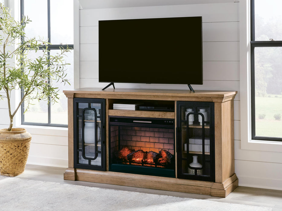 Wittenmyer Natural/Black Wittenmyer 72" TV Stand with Electric Fireplace