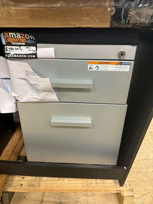 Steelcase - TS Series Mobile File Cabinet with Cushion - Platinum Metallic - open_box