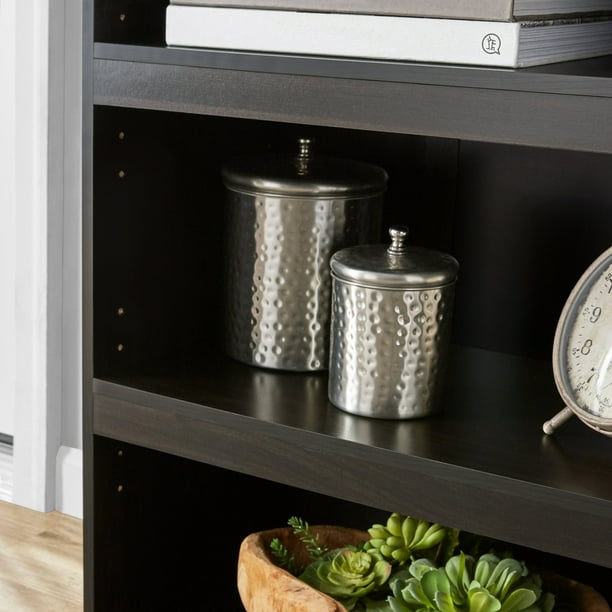 Mainstays 3-Shelf Framed Bookcase with Adjustable Shelves, Espresso - new