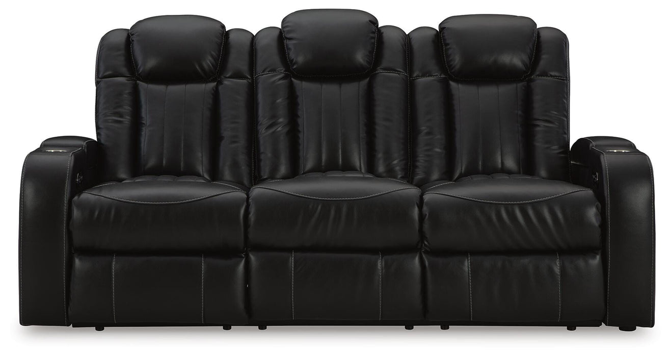 Caveman Den Midnight PWR REC Sofa with ADJ Headrest