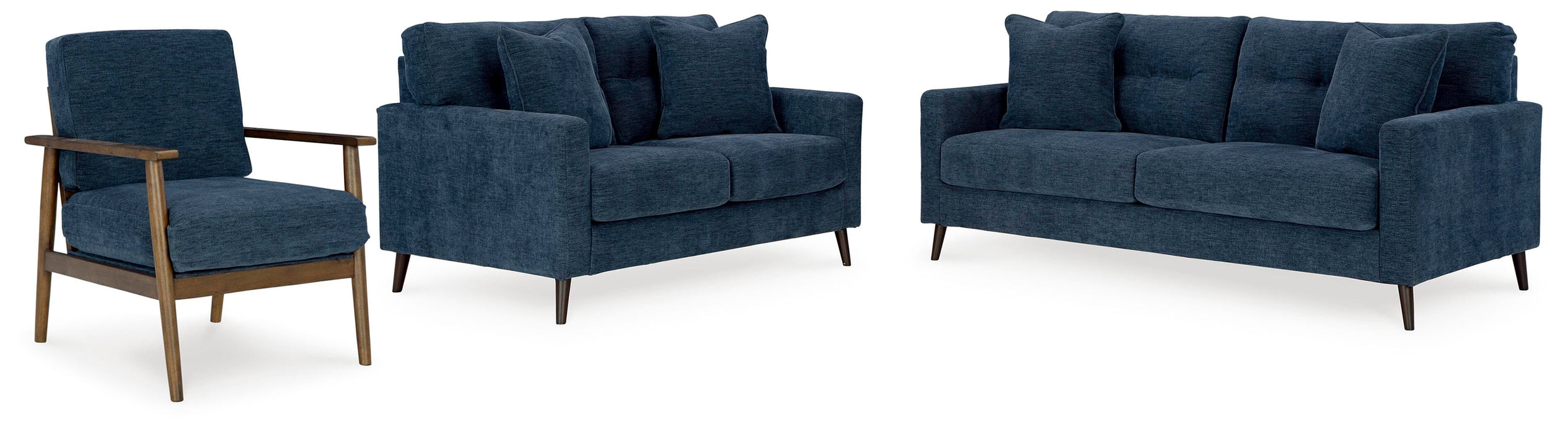 Bixler Navy Bixler Sofa, Loveseat and Chair