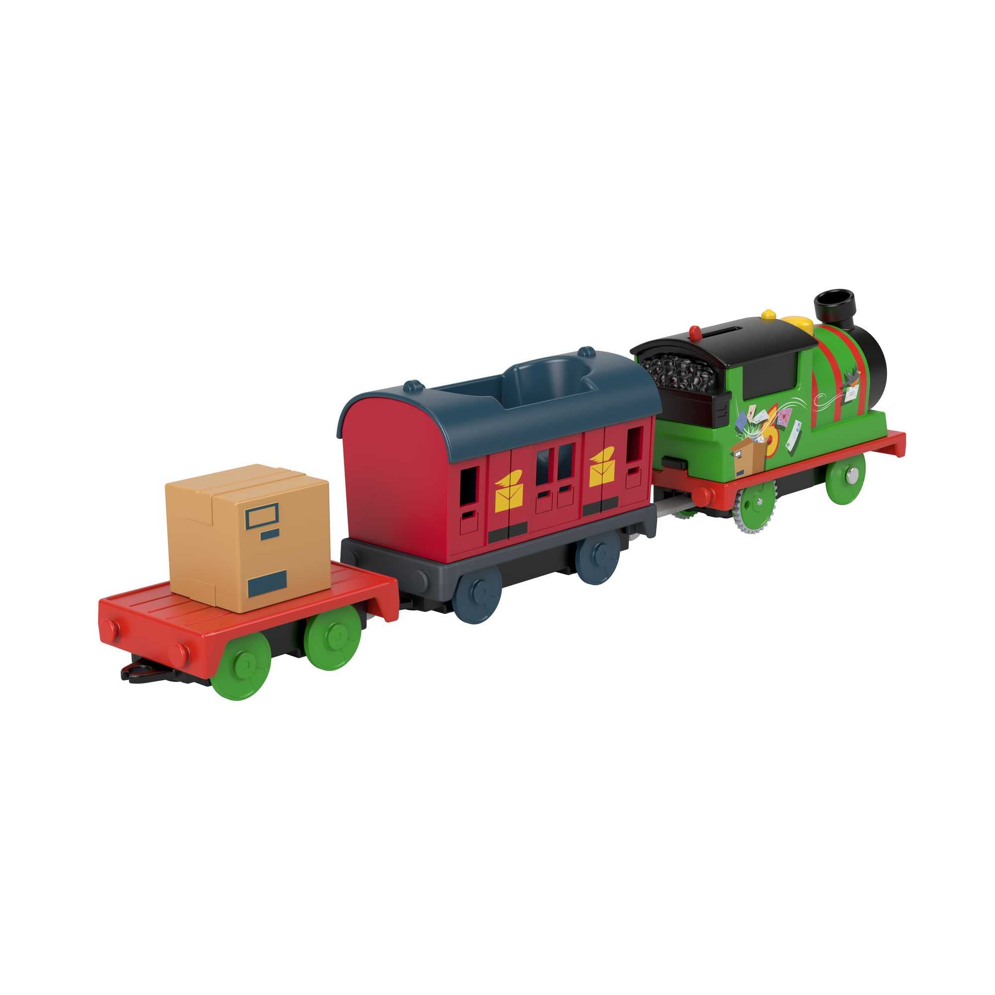 Thomas & Friends Motorized Toy Train Percy’s Mail Delivery Battery-Powered Engine with Cargo for Preschool Pretend Play Kids Ages 3+ Years - new