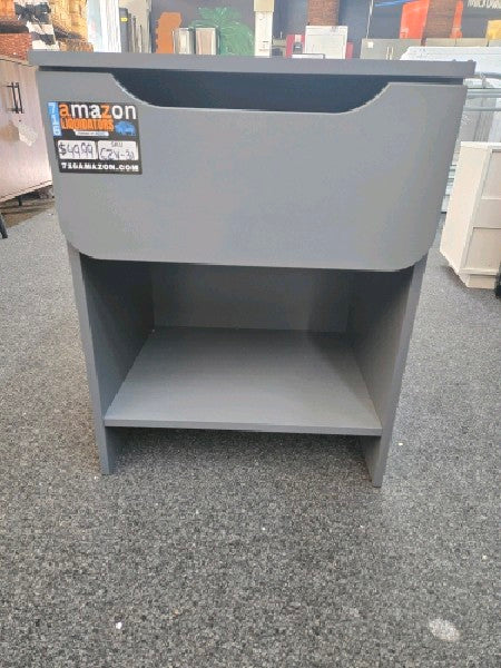 Walker Edison Modern 1-Drawer Simple Nightstand, 20 Inch, Dark Grey - display_model