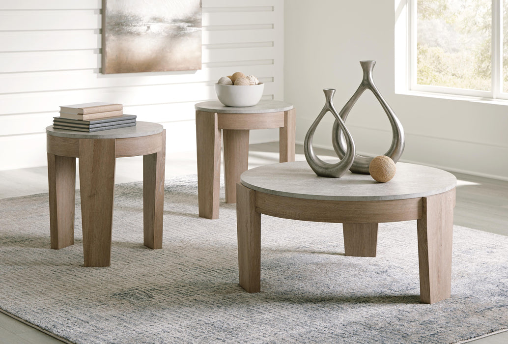 Guystone Light Brown Occasional Table Set (3/CN)