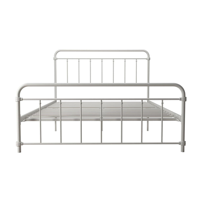 DHP Wallace Metal Platform Bed Frame with Headboard, Queen, White - new