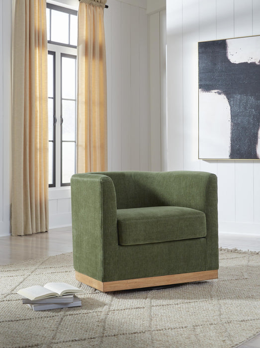 Jersonlow Forest Green Swivel Accent Chair