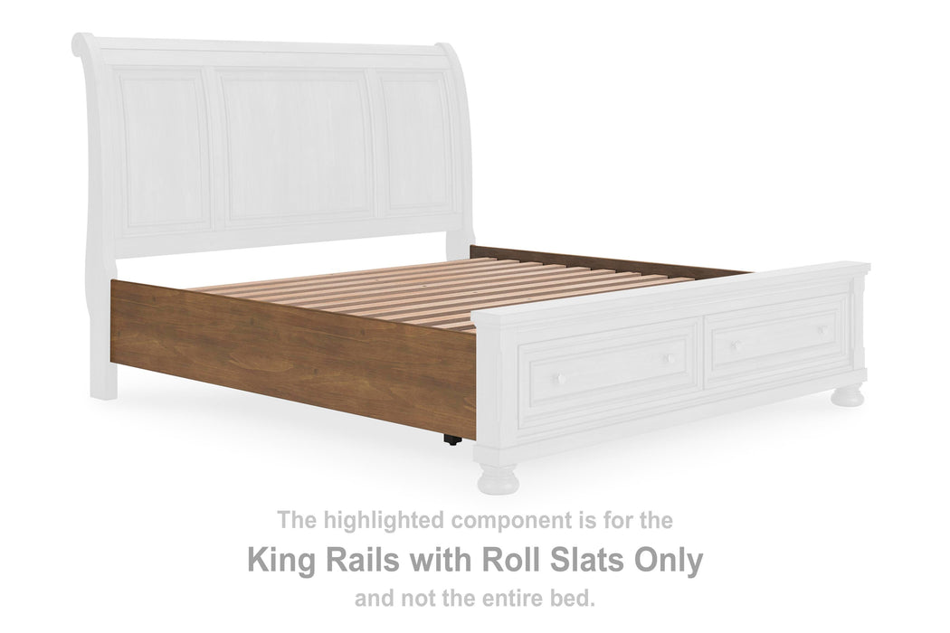 Vandenmore Medium Brown King Rails with Roll Slats