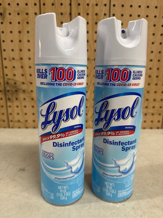 Lysol Disinfectant Spray, Crisp Linen, 19 oz - open_box