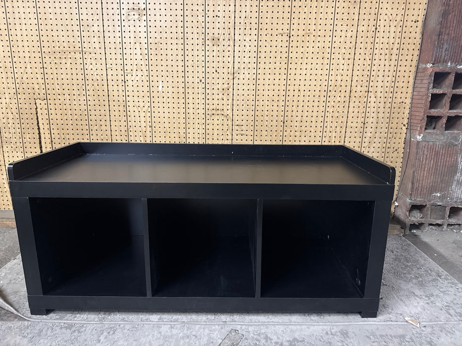 Better Homes and Gardens 3-Cube Upholstered Storage Bench, Black - new