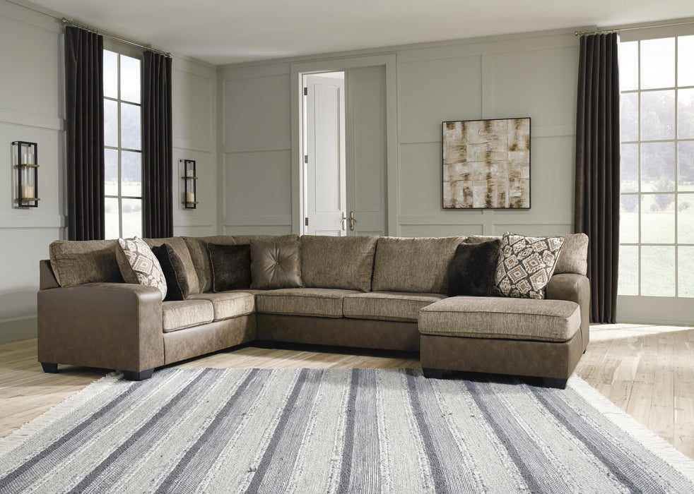 Abalone Chocolate Abalone 3-Piece Sectional with Chaise
