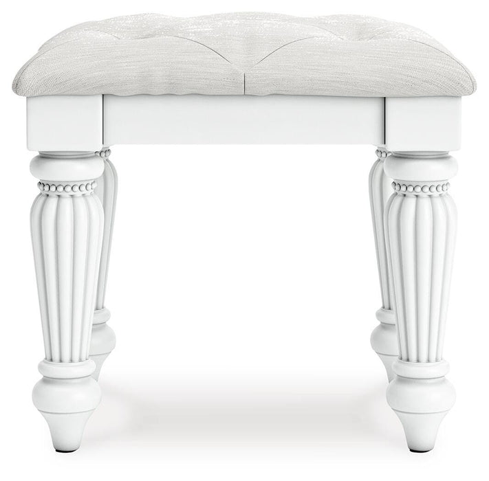 Maylilly White Vanity Upholstered Stool
