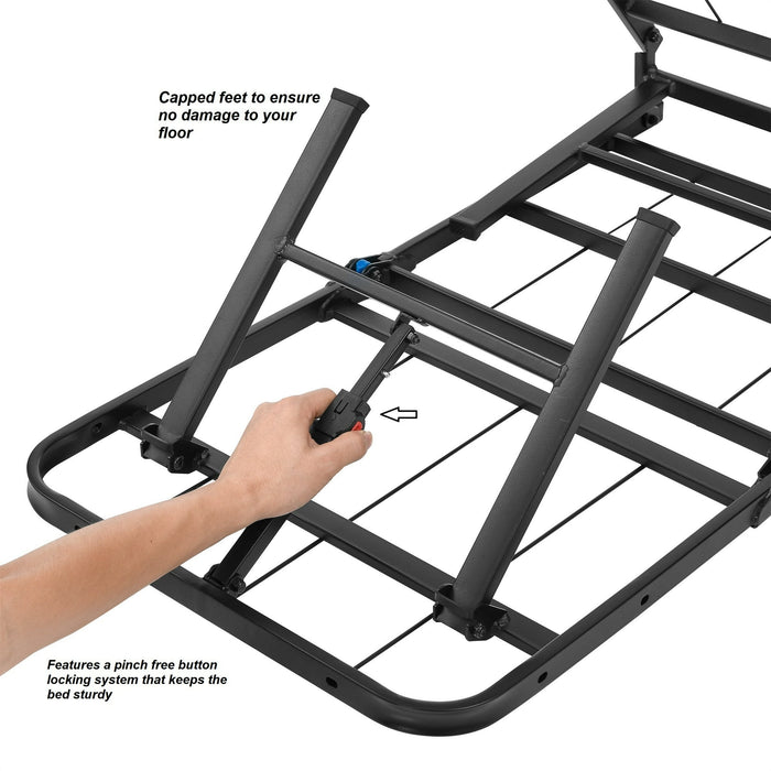 Mainstays 14" High Quad Fold Steel Platform Bed Frame, Twin XL - new