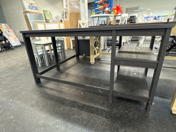 Sauder Trestle Transitional L-Shaped Writing Desk, Raven Oak Finish - new