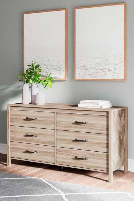 Battelle Tan Six Drawer Dresser