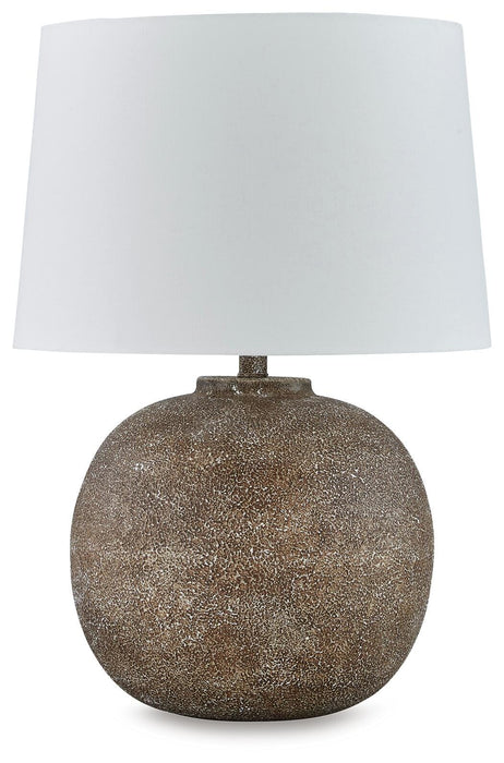 Neavesboro Antique Brown/White Metal Table Lamp (1/CN)