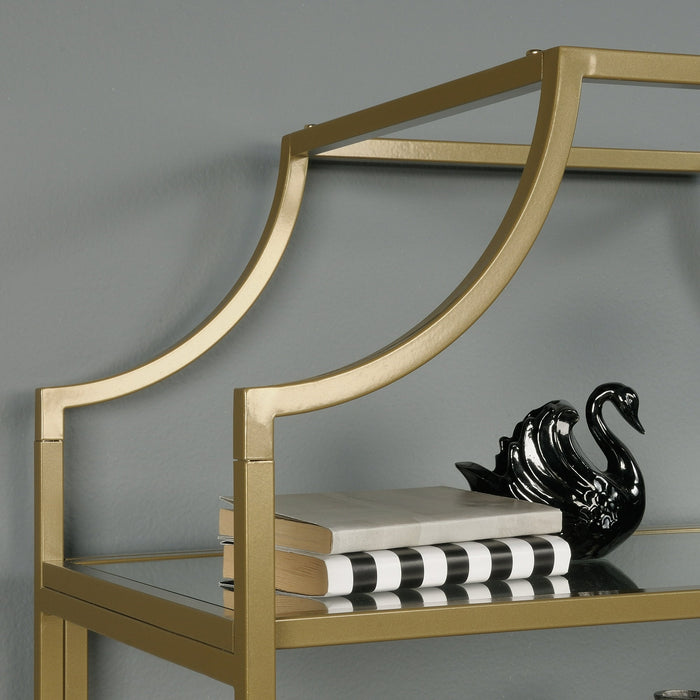 Better Homes & Gardens 71 Nola 5 Shelf Etagere Bookcase, Gold Finish - open_box