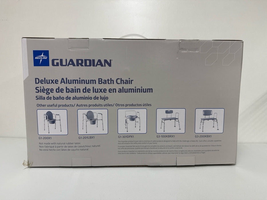 Medline Bath Chair, Bench, Seat, Stool for Disabled, Seniors & Elderly Bathroom Transfer Inside Shower/Tub/Bathtub – 400 Lbs. Capacity, Gray - open_box