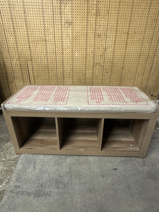 Better Homes & Gardens 3-Cube Shoe Storage 44.65" Bench, Weathered - new