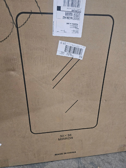 ELLO&ALLO EVM-S-FB30 Aluminum Framed Wall Mount Bathroom Vanity Mirror in Black - open_box