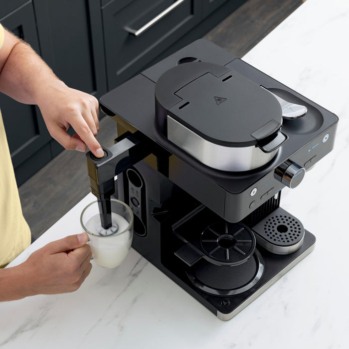 Ninja - Espresso & Coffee Barista System, Single Serve & Nespresso, with 12-Cup Carafe, 4 Styles with Ristretto - Black - use_like_new