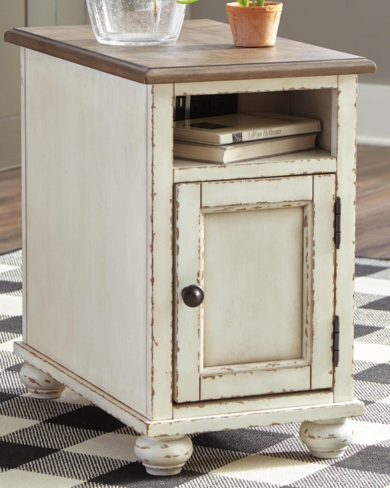 Realyn White/Brown Chair Side End Table