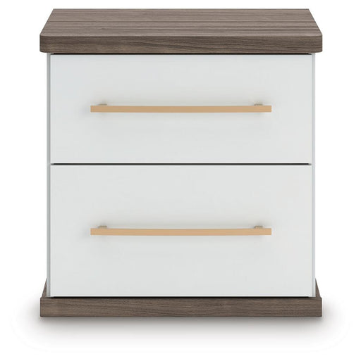 Mazilar Brown/White Two Drawer Night Stand
