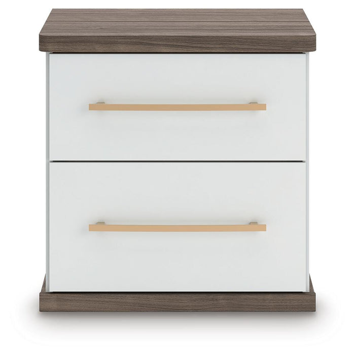Mazilar Brown/White Two Drawer Night Stand