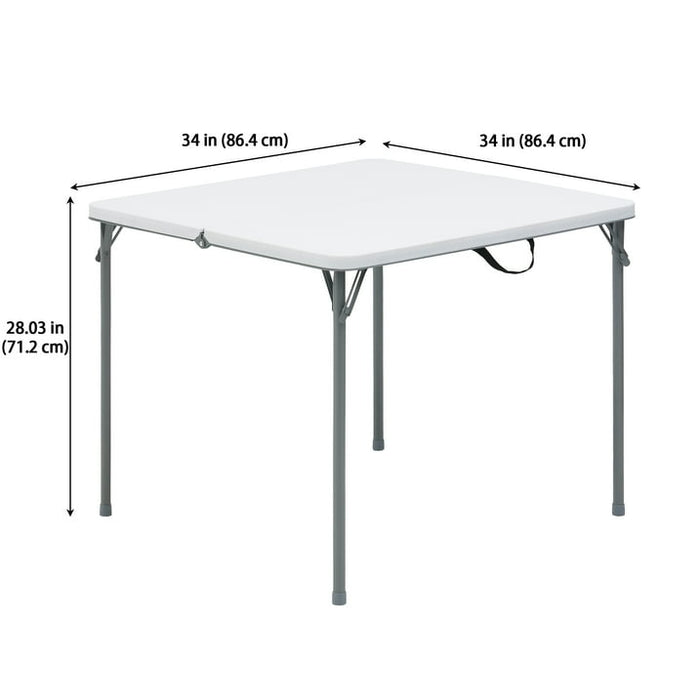 Mainstays 34" Square Resin Fold-in-Half Table, White - new