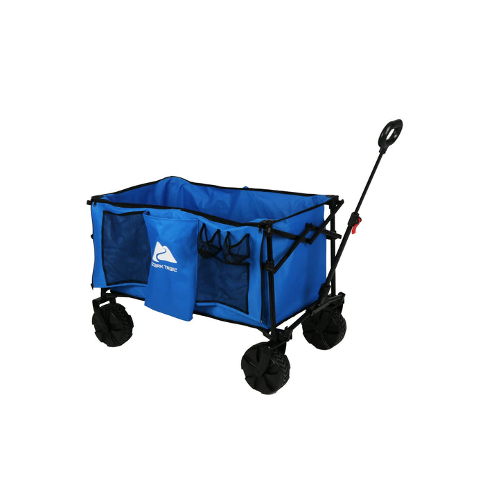 Ozark Trail All-Terrain Big Bucket Cart Wagon, Height 27, Blue - open_box