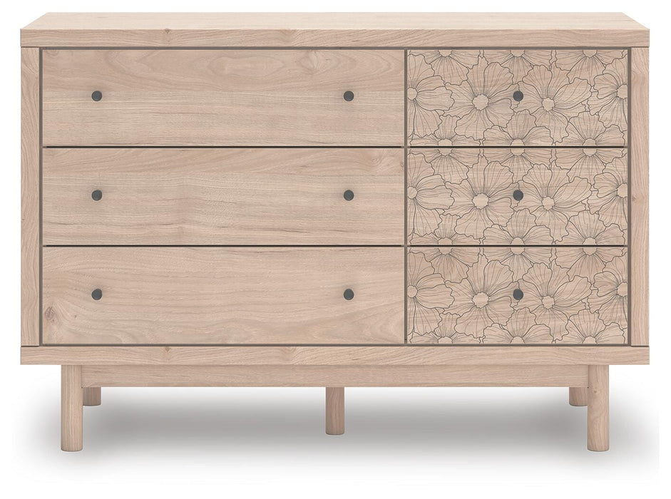 Shapella Tan Six Drawer Dresser - Brand New