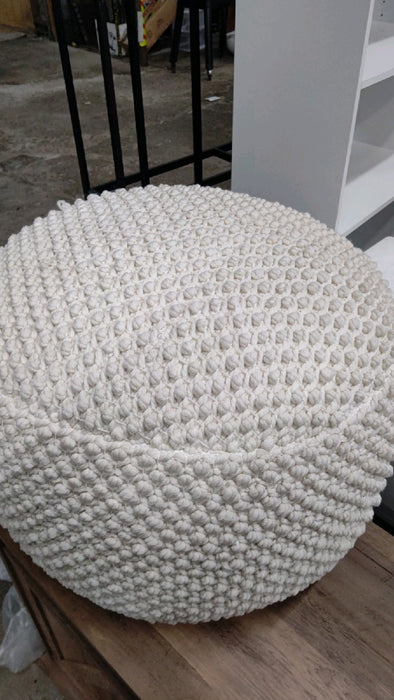Nourison Cotton Woven Looped Pouf - use_like_new