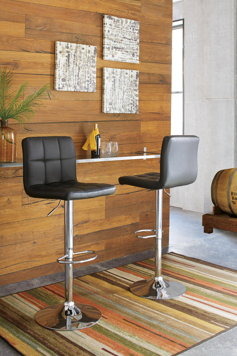 Bellatier Black/Chrome Finish Tall UPH Swivel Barstool(Priced Per Item, Must Order 2, 4, 6, or 8)