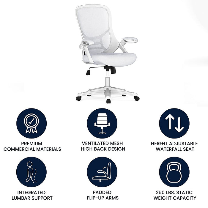 Alamont Home - Porter Contemporary Mesh Executive Swivel Office Chair - White - display_model