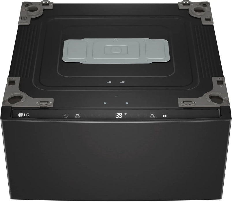 LG - SideKick 1.0 Cu. Ft. High-Efficiency Smart Top Load Pedestal Washer with 3-Motion Technology - Black Steel - use_like_new