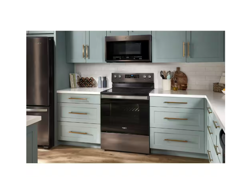 Whirlpool 30 in. 5.3 cu. ft. 5 Burner Element Electric Range in Black Stainless Steel - display_model