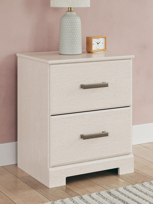 Stelsie White Two Drawer Night Stand