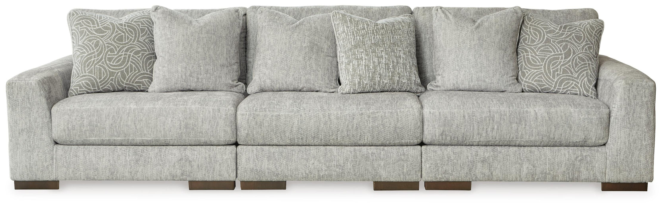 Regent Park Pewter Regent Park 3-Piece Sectional Sofa - Brand New