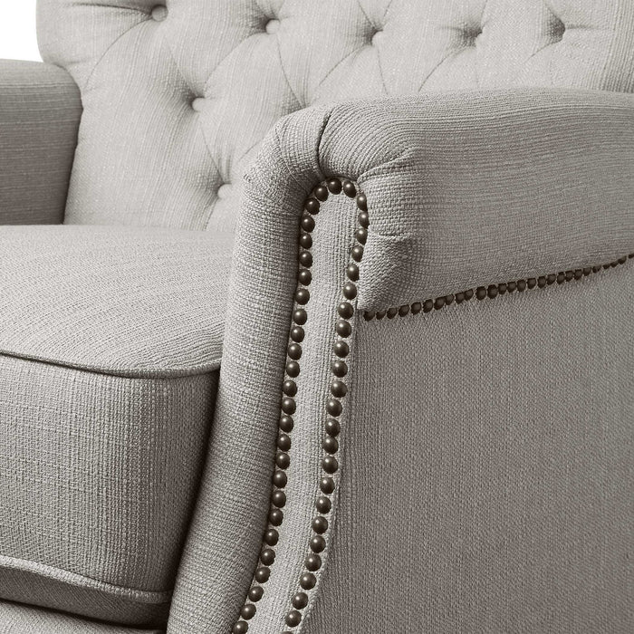 Better Homes & Garden Tufted Push Back Recliner, Gray Fabric Upholstery - new