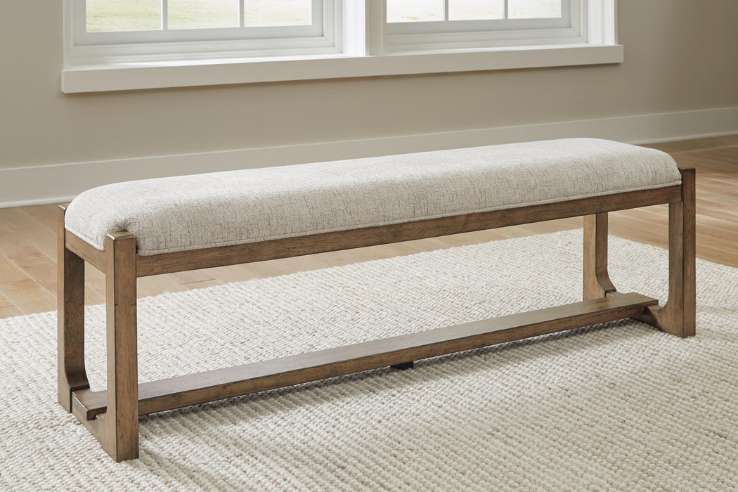 Cabalynn Oatmeal/Light Brown Large UPH Dining Room Bench