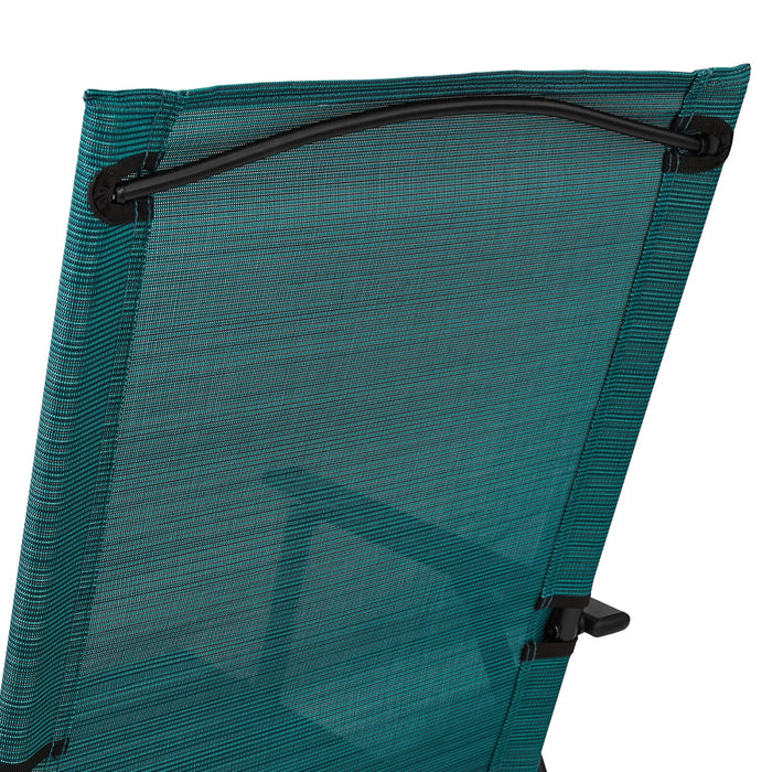 Mainstays Greyson Steel and Sling Folding Outdoor Patio Armchair - 2 Pack, Teal - new