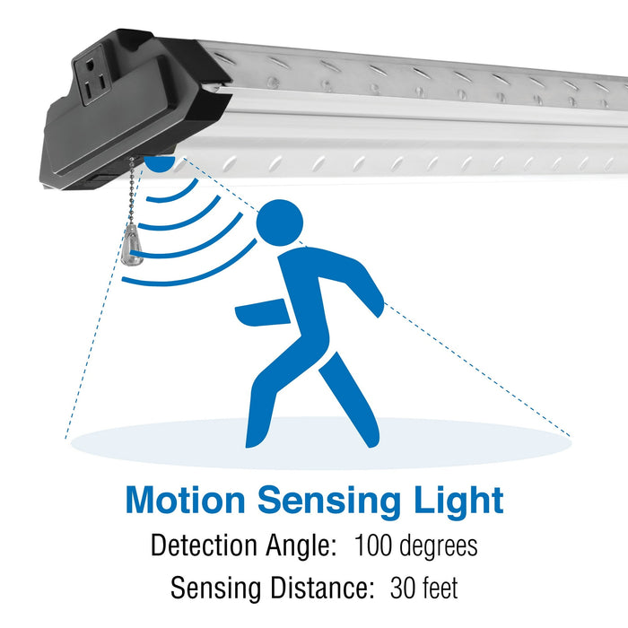 Champion Electronics 4ft LED Shop Light 10,000 Lumen with Motion Sensor, Steel Tread Plate - new
